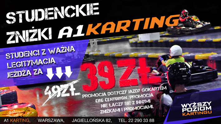 Zniżki dla studentów A1Karting