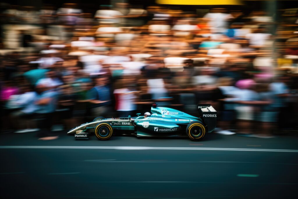 Kierowca świętujący pole position po kwalifikacjach Grand Prix Wielkiej Brytanii